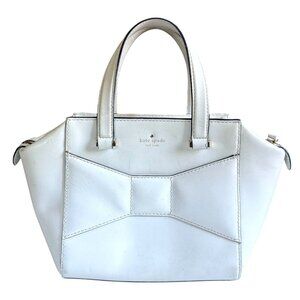 Kate Spade Leather 2 Park Avenue Satchel Bow Handbag White Everyday Modern